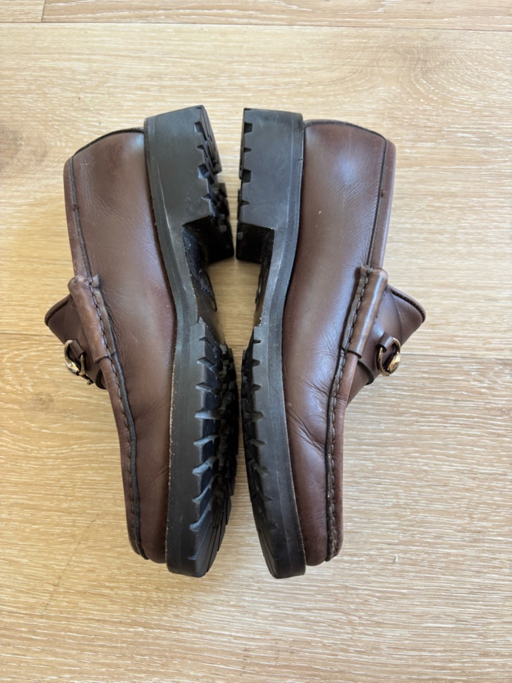 Gucci Brown Leather Horsebit Loafers - Picture 5 of 6